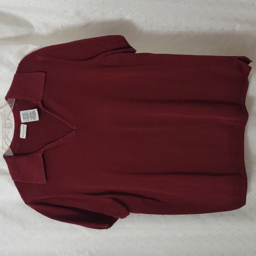 🍂3/$30 Women's White Stag sweater size 16W, Burgundy